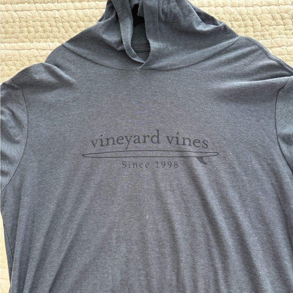 Men’s Vineyard Vines Hooded Long Sleeve Tee in Navy Blue, Size Large - Picture 5 of 6